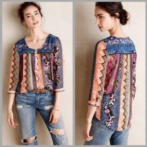 Anthropologie Vanessa Virginia Patchwork Boho Top